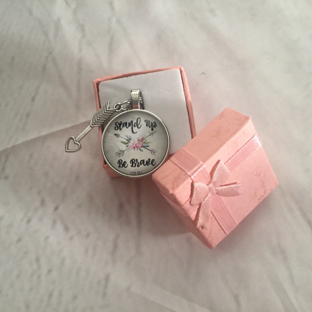 Stand Up Be Brave motivational necklace NEW - Picture 4 of 7